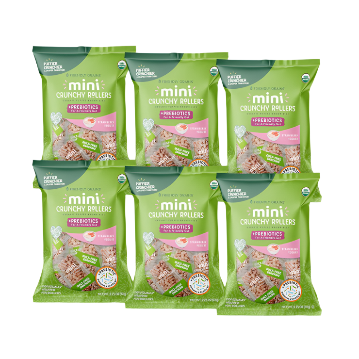 Strawberry Yogurt MINI Crunchy Rollers with Prebiotics