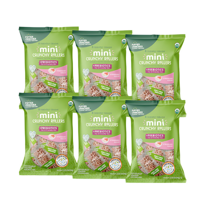 Strawberry Yogurt MINI Crunchy Rollers with Prebiotics